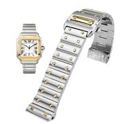 JZWCHQ Banda di orologi in acciaio inossidabile solido per cartier santos 100 bracciale maschile da uomo 23,0 mm Accessori