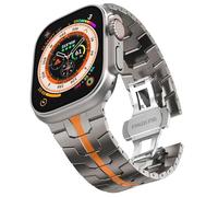JZWCHQ Banda in acciaio inossidabile per Ultra 2 banda 49mm 45mm 44mm 42mm, cinturino in metallo con chiusura pieghevole per serie 9 8 7 6 5 4 3 2 1 Ultra/Ultra 2 uomini