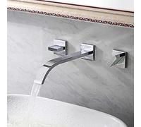 JZWCHQ Basino bagno rubinetto nero montato a parete a parete a doppio manico in ottone mixer tocco caldo e freddo bagni bagni bagni bronzo lavandino del rubinetto