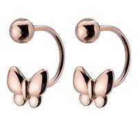 JZWCHQ boucles d'oreilles Dames, S925 Boucles D'Oreilles en Argent Femme Han Boucles D'Oreilles Doux Et Petit Papillon Personnalité Fil de la Modeor Rose
