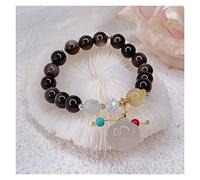 JZWCHQ Bracciale addominale Halloween Pumpkin Calcedony Cioncant Natural Agate Obsidian Fragole Crystal Bracelet per le donne gioielli fine (dimensioni: cristallo di fragole)