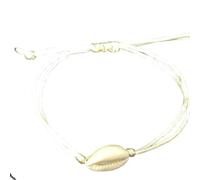 JZWCHQ Bracciale con conchiglie di gioielli - Bracciale artificiale con marcia per donne guscio di guscio di gioielli con filo 3 gioielli