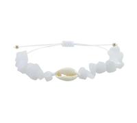 JZWCHQ Bracciale con conchiglie di gioielli - Braccialetti per perle di guscio di pietra per donne uomini intrecciati a mano amici amicizia gioielli gioielli