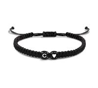 JZWCHQ Bracciale Evemate con lettera e cuore per coppie e amici - Nome AZ iniziale - banda dell'amicizia intrecciata per donne, uomini e bambini