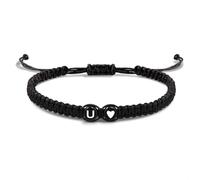 JZWCHQ Bracciale Evemate con lettera e cuore per coppie e amici - Nome AZ iniziale - banda dell'amicizia intrecciata per donne, uomini e bambini
