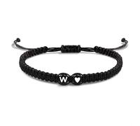 JZWCHQ Bracciale Evemate con lettera e cuore per coppie e amici - Nome AZ iniziale - banda dell'amicizia intrecciata per donne, uomini e bambini