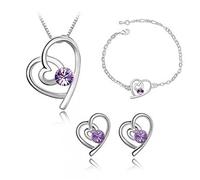 JZWCHQ Bracciale per orecchini a cristallo naturale viola chiaro.