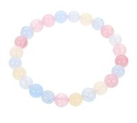 JZWCHQ Bracciale per perle di gioielli per ragazze per donne alla moda gioielli estetici elastico polso elastico unisex rotondo rotondo decorazione cristallina naturale chic look accessori