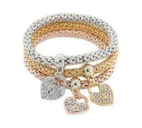 JZWCHQ Braccialetti iniziali di gioielli Teen Girls Axoless Heart Charm per le donne 26 Stullo di frutta