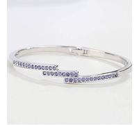 JZWCHQ Braccialetti per donne adottano bracciale cristallino austriaco - Braccialetti a match Bianco (Colore: Lotus Purple)