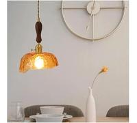 JZWCHQ Brass Ondulato in Vetro Leggero Giapponese retrò Industriale Semplice Lampada sospesa Compatibile con Ingresso Sala da Pranzo a Testa Singola Piccola apparecchiatura Chaner, infissi a soffitto