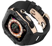 JZWCHQ Cancca in gomma in lega in lega di titanio in fibra di carbonio e chiusura , per ultra 49 mm 45 mm 44 mm , kit mod a fascia d'oro