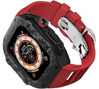 JZWCHQ Cancca in gomma in lega in lega di titanio in fibra di carbonio e chiusura , per ultra 49 mm 45 mm 44 mm , kit mod a fascia d'oro