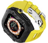 JZWCHQ Cancca in gomma in lega in lega di titanio in fibra di carbonio e chiusura ， per ultra 49 mm 45 mm 44 mm ， kit mod a fascia d'oro