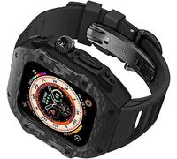JZWCHQ Cancca in gomma in lega in lega di titanio in fibra di carbonio e chiusura , per ultra 49 mm 45 mm 44 mm , kit mod a fascia d'oro