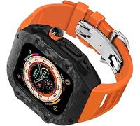 JZWCHQ Cancca in gomma in lega in lega di titanio in fibra di carbonio e chiusura , per ultra 49 mm 45 mm 44 mm , kit mod a fascia d'oro