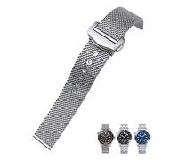 JZWCHQ Canda di guardia intrecciata in acciaio inossidabile 20mm per omega 007 James Bond Seamaster Diver 300 Silver Solid Watch Strap Distribuzione Filla