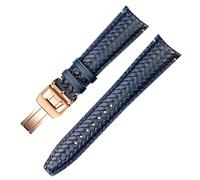 JZWCHQ Canda di guardia intrecciata in tessuto per la vacca per IWC IW344205 Portugieser PILOT Orologi Portofino Blu Morbida Cinta di orologio in pelle
