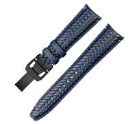 JZWCHQ Canda di guardia intrecciata in tessuto per la vacca per IWC IW344205 Portugieser PILOT Orologi Portofino Blu Morbida Cinta di orologio in pelle