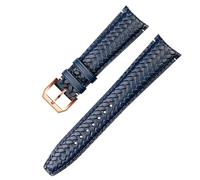 JZWCHQ Canda di guardia intrecciata in tessuto per la vacca per IWC IW344205 Portugieser PILOT Orologi Portofino Blu Morbida Cinta di orologio in pelle