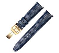 JZWCHQ Canda di guardia intrecciata in tessuto per la vacca per IWC IW344205 Portugieser PILOT Orologi Portofino Blu Morbida Cinta di orologio in pelle