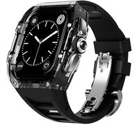 JZWCHQ Canda di orologio trasparente Fluorobber Banda ， per la serie 8 7 6 5 4 SE 44mm 45mm ， Cancella di orologi Clear Sport Accessori di sostituzione della chiusura traspirante