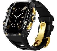 JZWCHQ Canda di orologio trasparente Fluorobber Banda , per la serie 8 7 6 5 4 SE 44mm 45mm , Cancella di orologi Clear Sport Accessori di sostituzione della chiusura traspirante