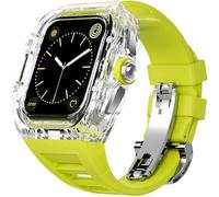 JZWCHQ Canda di orologio trasparente Fluorobber Banda ， per la serie 8 7 6 5 4 SE 44mm 45mm ， Cancella di orologi Clear Sport Accessori di sostituzione della chiusura traspirante