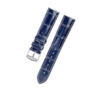 JZWCHQ Canna di orologi a vitello compatibile con la collezione di orologi L3 Masters Collezione Bracciale in pelle in pelle di mucca 19 20 mm (fibbia in argento blu, 21 mm)
