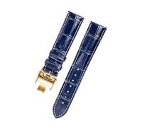 JZWCHQ Canna di orologi a vitello compatibile con la collezione di orologi L3 Masters Collezione Bracciale in pelle in pelle di mucca 19 20 mm (fibbia in argento blu, 21 mm)