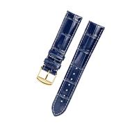 JZWCHQ Canna di orologi a vitello compatibile con la collezione di orologi L3 Masters Collezione Bracciale in pelle in pelle di mucca 19 20 mm (fibbia in argento blu, 21 mm)