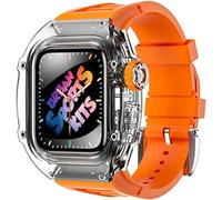 JZWCHQ Case di orologio per ghiacciai trasparenti+cinghia di orologio silicone Urban Sport Mod Kit ， per serie Ultra 8 49mm 7 6 5 4 SE 44mm 45 mm Banda in gomma Sostituire