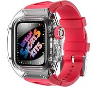 JZWCHQ Case di orologio per ghiacciai trasparenti+cinghia di orologio silicone Urban Sport Mod Kit ， per serie Ultra 8 49mm 7 6 5 4 SE 44mm 45 mm Banda in gomma Sostituire