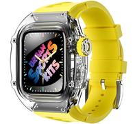 JZWCHQ Case di orologio per ghiacciai trasparenti+cinghia di orologio silicone Urban Sport Mod Kit ， per serie Ultra 8 49mm 7 6 5 4 SE 44mm 45 mm Banda in gomma Sostituire