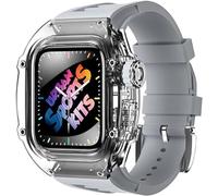 JZWCHQ Case di orologio per ghiacciai trasparenti+cinghia di orologio silicone Urban Sport Mod Kit ， per serie Ultra 8 49mm 7 6 5 4 SE 44mm 45 mm Banda in gomma Sostituire