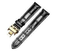 JZWCHQ Casual Watch Bandkkin Leather Business Watch Band Compatible con bande di cinturini da orologi 13,14,15,18,19,20,21mm (rosa nera, 18mm)