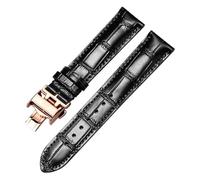 JZWCHQ Casual Watch Bandkkin Leather Business Watch Band Compatible con bande di cinturini da orologi 13，14，15，18，19，20，21mm (rosa nera, 18mm)