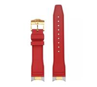 JZWCHQ Cinghia di orologio fluororubber in bocca ad arco compatibile con Tudor Black Bay M79230R M79363N Canda di guardia 20 21mm 22mm FKM Bracciale per uomini (Endinglink-Gold, 22 mm)