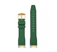 JZWCHQ Cinghia di orologio fluororubber in bocca ad arco compatibile con Tudor Black Bay M79230R M79363N Canda di guardia 20 21mm 22mm FKM Bracciale per uomini (Endinglink-Gold, 22 mm)