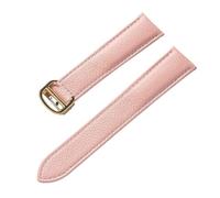 JZWCHQ Cintura cinghia orologio in pelle litchi in pelle morbida cinghia da uomo da uomo sostituzione del cinturino compatibile con accessori di orologi blu di Londra (fibbia di rosa grigia, 14mm)