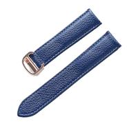 JZWCHQ Cintura cinghia orologio in pelle litchi in pelle morbida cinghia da uomo da uomo sostituzione del cinturino compatibile con accessori di orologi blu di Londra (fibbia di rosa grigia, 14mm)