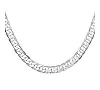 JZWCHQ Collana a Catena Figaro Piatta lateralmente da 16/18/20/22/24 Pollici 8mm per Gioielli da Sposa Uomo Donna