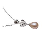 JZWCHQ Collana a Ciondolo Perle Donne Donne Regalo Naturale d'Acqua Dolce per Il Compleanno di Una Ragazza Elegante Bianca