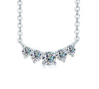 JZWCHQ Collana a Pendente moissanita per Donne 925 Sterling Silver D Color VVS1 Gifts a Pendente a 5 Pietra