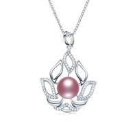 JZWCHQ Collana a Pendente zircone al 100% Perle coltivate in Acqua Dolce Vera Prodotta in Cina