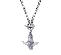 JZWCHQ Collana a Sospensione Balena in Argento Sterling Vintage 925 per Uomini Donne da 20 Pollici Catena di collegamenti