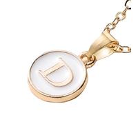 JZWCHQ Collana alfabetica Piena d'oro 14k per Donna Collana Fascino da Uomo 26 iniziali Alfabeto Abcdefghij Lettere collane di Girocollo a Pendente