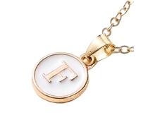 JZWCHQ Collana alfabetica Piena d'oro 14k per Donna Collana Fascino da Uomo 26 iniziali Alfabeto Abcdefghij Lettere collane di Girocollo a Pendente