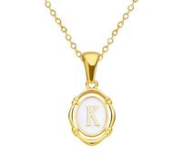 JZWCHQ Collana alfabetica riempita in Oro 14K per Donne e Uomini, Lettera Olio di gocciola