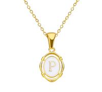JZWCHQ Collana alfabetica riempita in Oro 14K per Donne e Uomini, Lettera Olio di gocciola
